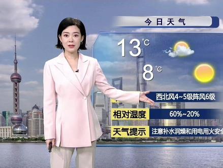 今天降温风大,注意保暖,空气干燥,注意用火用电安全 #冷空气#上海天气#主播说天气#出行#降温