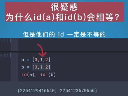 #从零学python 不是每个对象都有各自不同的id吗?为什么这哥俩的id相等呢?这个视频告诉你答案,建议看完并收藏#python #编程