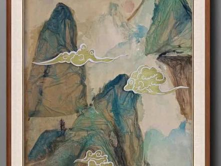 几种颜料,几张卫生纸就可以画出“绿水青山”?#美育 #创意 #千里江山图 #只此青绿