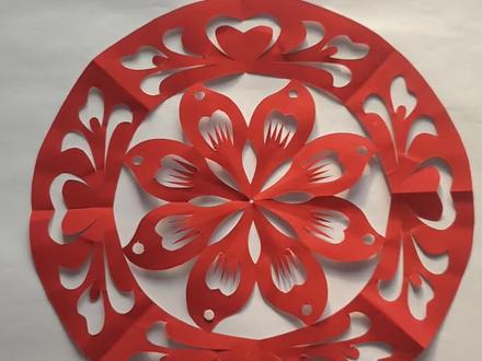 简单易学 初学者剪纸教程#四折剪纸#非遗传承