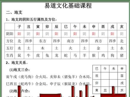 十二地支的阴阳五行方位 #地支对应生肖 #地支关系 #地支三合 #地支六合 #地支三刑 #地支相冲 #地支相害 #地支自刑