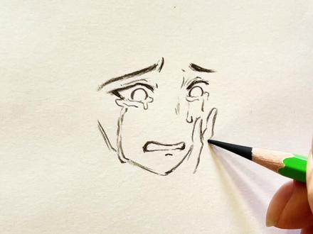 伤心的表情怎么画 #动漫手绘 #鬼灭之刃 #灵魂画手 #原创视频 #绘画教程