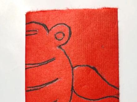 #剪纸 剪小金鱼的折纸和画的方法。