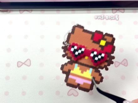 拼豆日记之黑皮墨镜kt#拼豆