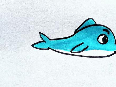 海豚和鲨鱼的关系 #简笔画