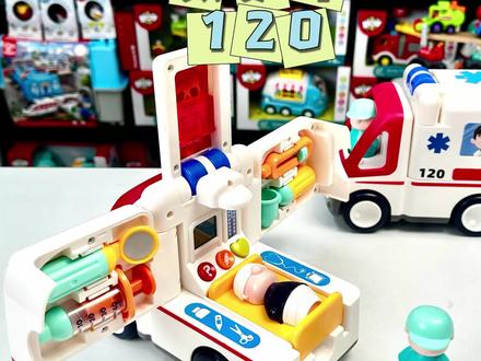 救护车120 #汇乐玩具 救护车抵达现场火速救援!#救护车玩具 #0到3岁益智玩具 #3到6岁儿童玩具 #救护车玩具儿童3-6岁