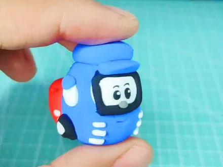 可比性又粗心❤️的快递小车布斯提粘土教程来喽~#变形警车珀利 #快递车 #亲子 #儿童玩具