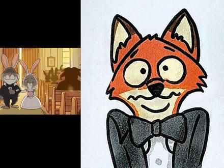 一只惊讶的小狐狸。 #简笔画