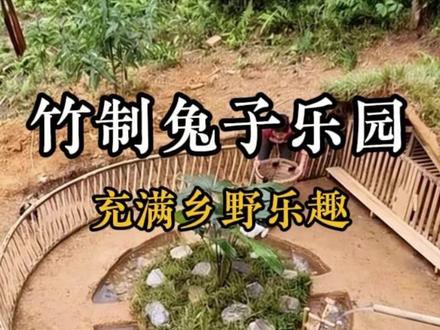 用竹子就能打造一所兔子乐园,里面不仅能养鱼,中绿植,还能让小兔子在里面自由玩耍#规划设计 #创意设计 #农场规划 #营地规划 #生态农场
