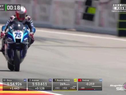 WSBK阿拉贡|杆位赛,德比斯第二与第一无本质区别期待6冠 德比斯打出也手势666,最后体现了王者风范#张雪机车 #德比斯 #阿拉贡