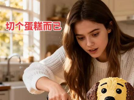 切蛋糕狗咋啦?#萌宠搞笑