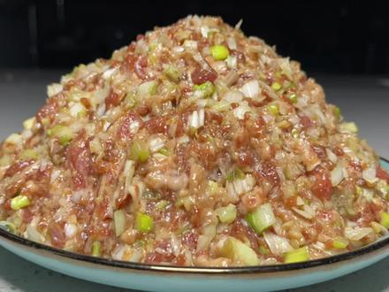 羊肉大葱饺子馅,切记不要放过多调料,像我这样做鲜嫩爆汁,满嘴留香#抖音美食创作人 #羊肉饺子 #饺子馅