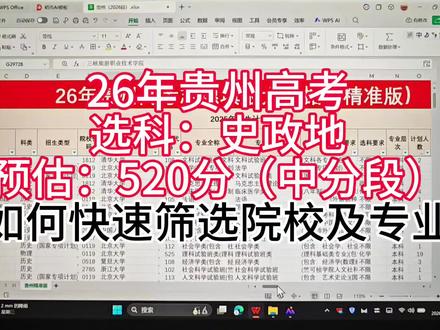 贵州高考志愿填报 历史组中分段,如何快速筛选符合自己分数的院校及专业?#高考志愿填报 #贵州高考 #高考 #教育