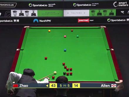 5-5超刺激决胜局!赵心童超级大心脏惊现绝杀艾伦晋级决赛 #赵心童 #马克艾伦 #2026斯诺克球员锦标赛 #台球 #青年创作者成长计划