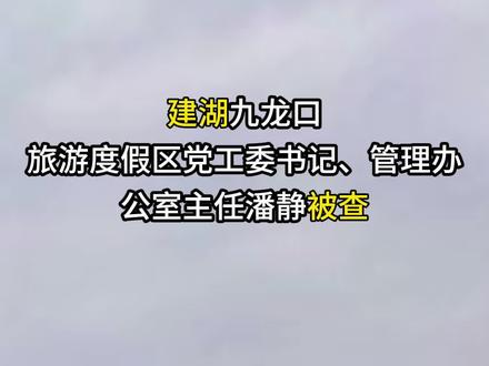 建湖九龙口旅游度假区党工委书记、管理办公室主任潘静被查