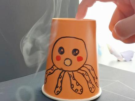 吐烟圈小章鱼🐙,简单又有趣!#亲子手工#儿童手工#自制玩具#创意手工#幼儿园手工
