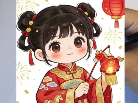 手绘Q版新年女孩,氛围感满满🎨
简单线条勾勒新年氛围,快来试试吧!✨ #Q版人物 #新年快乐 #2026新年 #绘画教程 #曲奇老师线上动漫课堂