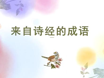 来自诗经的成语#每天学习一点点