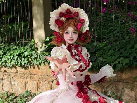 海豹霜糖草莓蛋糕黄黑皮测评 #洛丽塔lolita#普通人也能把lolita穿好看 #草莓蛋糕#海豹霜糖 #lo裙安利