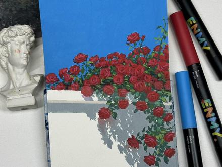 “晴空下的玫瑰”丙烯马克笔 笔:恩米
本子:星以
手:六条
#跟着抖音学画画 #丙烯马克笔 #画画 #零基础学画画 #一起学画画