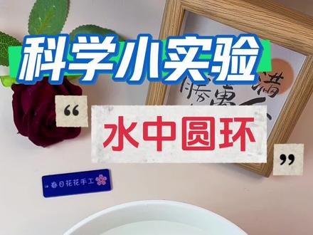 原来这就是表面张力!简单3步解锁超治愈的科学现象 家人们!这个超治愈的「水中彩色圆环」小实验,材料简单到家里都有,效果却像变魔术一样!#科学小实验 #趣味实验 #科学启蒙 #亲子手工 #启蒙早教