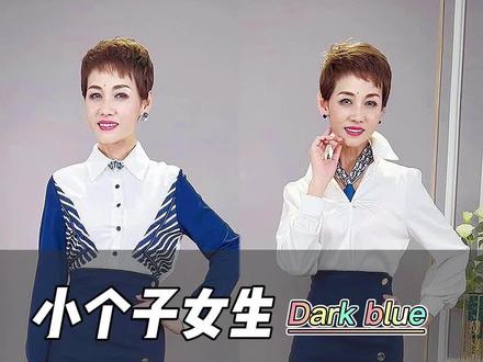 小个子女生藏蓝色半裙与衬衫的搭配技巧#显瘦穿搭 #小个子穿搭 #杨路穿搭日常