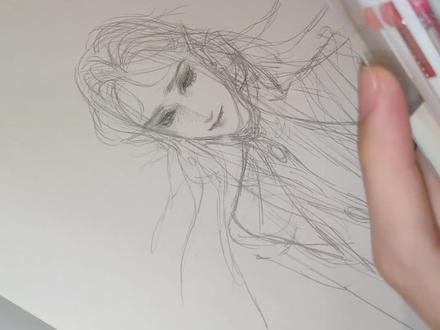 用圆珠笔画一下阴湿男鬼自设 #圆珠笔 #蓝果圆珠笔