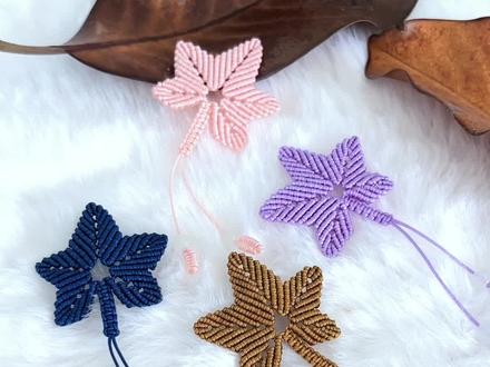 手工枫叶书签编织教程「上」」#手工 #手工编织 #手工日常 #绳结教程 #枫叶🍁