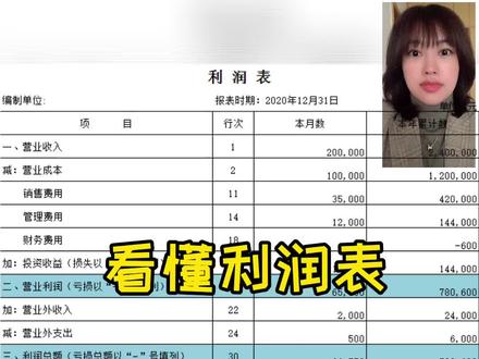 一起读懂利润表!#抖音小助手 #会计实操 @DOU+小助手