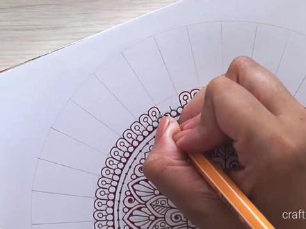 一幅简单的曼陀罗花视觉设计 解压禅绕画基础图案 #解压禅绕画 #创意美术 #线条画