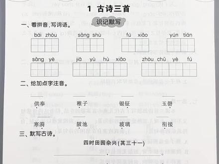 五年级下册语文默写天天练人教版同步练习册生字词语默写练习活页专项训练#五年级下册语文 #语文默写 #人教版 #同步训练 #一课一练