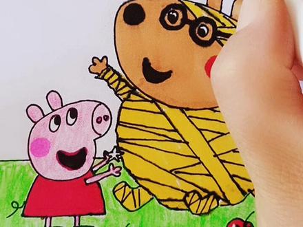 棕熊医生受伤了#萌知计划 #一起学画画 #益智早教 #小猪佩奇简笔画 @抖音青少年 @抖音小助手