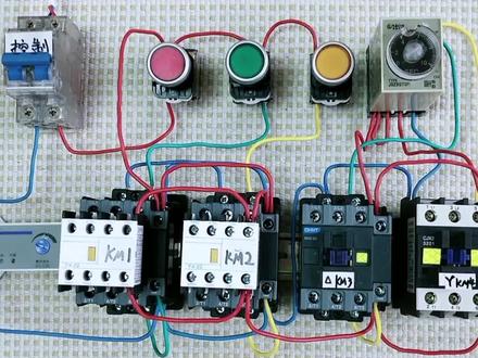 星三角正反转降压启动自动控制线路#零基础学电工 #电气控制 #星三角启动 #电工知识 #电工知识分享