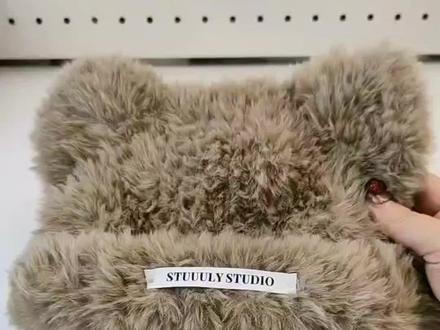 皮草线猫耳帽编织教程 保姆级教程,新手小白一学就会#手工编织零基础教学 #皮草线#猫耳帽#棒针 #冷帽