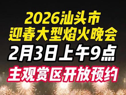 正月初二2026汕头烟花秀#汕头 #潮汕 #春节#过大年 #烟花 #2026#焰火
