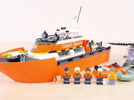 乐高60504城市组海岸警卫队救援船和直升机拼搭 #乐高 #猴哥玩积木