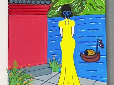 一学就会的国潮国风主题画,画好交作业啦#国风古韵 #古风 #创意美术 #一起学画画 #儿童画