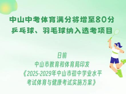 #中山 中考体育满分将增至80分!#中考 #体育
