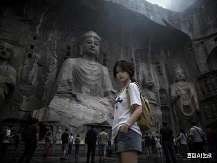 龙门石窟打卡拍照ai教程来啦!#豆包ai#豆包出大片有两把刷子 #龙门石窟
