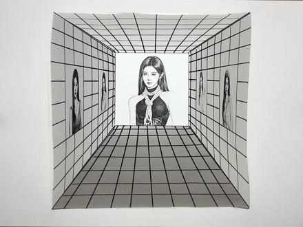 粉丝投稿用裸眼3D画鞠婧祎 #鞠婧祎 #手绘 #青年创作者成长计划