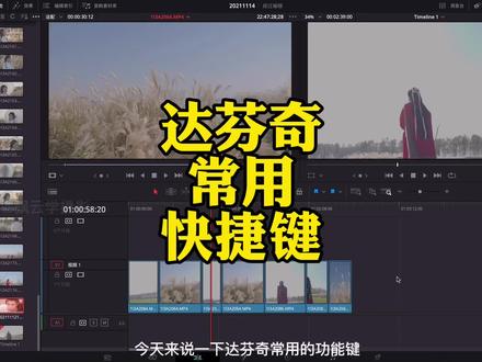 不会快捷键,剪辑总慢一些,不过不用记住那么多#达芬奇调色 #摄影教学