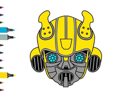 变形金刚大黄蜂头像简笔画宝宝学画画儿童绘画一步一步教程动画片