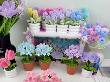 (´・ω・`)✨无尽夏绣球花🌷教程来啦🫧#扭扭棒#手工 #绣球花 #手工花