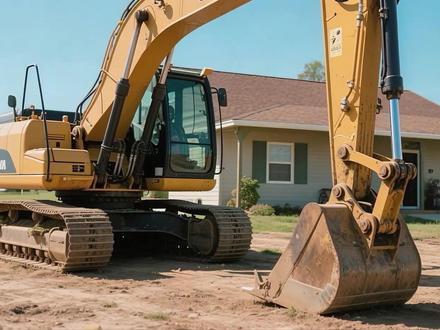 挖掘机去伐木场工作,推倒树木 #工程车