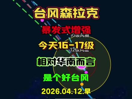 台风森拉克暴发式增强,将达16-17级,对两广而言是好台风! #超强台风 #台风森拉克 #台风最新消息台风实时路径 #最新天气预报 #广东天气
