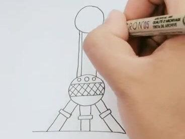 #简笔画 #每日一画 东方明珠塔@抖音小助手