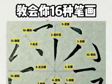 一个圆圈,教会你16种笔画#楷书 #楷书基础