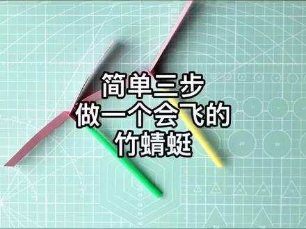 简单3步,制作一个会飞的竹蜻蜓,你小时候的竹蜻蜓是这样做的吗?#创意手工 #亲子手工 #手工diy #自制玩具 @DOU+小助手