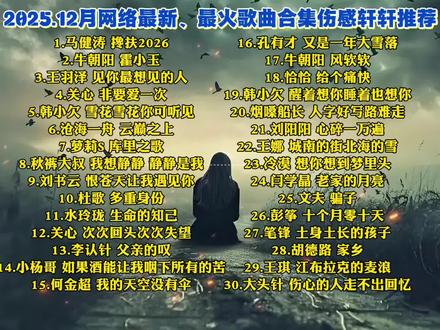 2025.12月网络最火,最新歌曲合集伤感轩轩制作#网络最火歌曲 #网络歌曲 #伤感轩轩 #最新歌曲 #最新歌曲上线 @