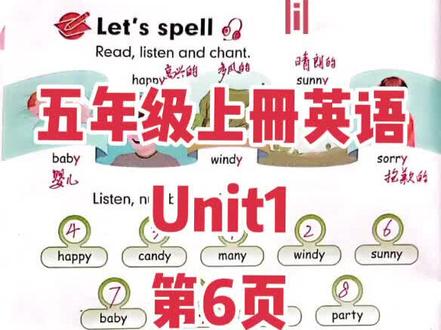 五年级上册英语
Unit1
第6页
Let's spell
讲解#小学英语 #暑假